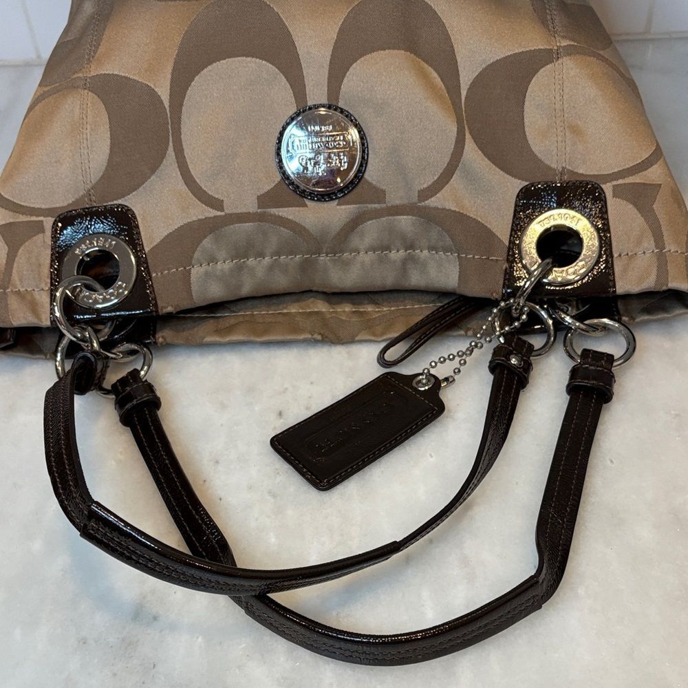 Coach Bag Purse Handbag Pocketbook Vintage Alex Signature Logo Shoulder Bag - Picture 12 of 16